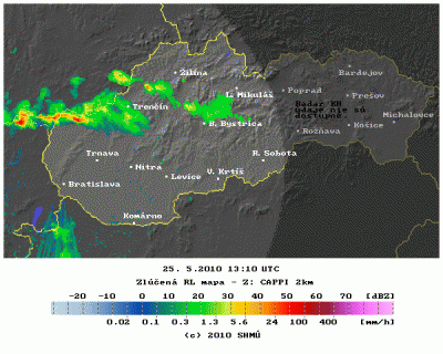 Radarová animace (Data © 2010 SHMÚ)